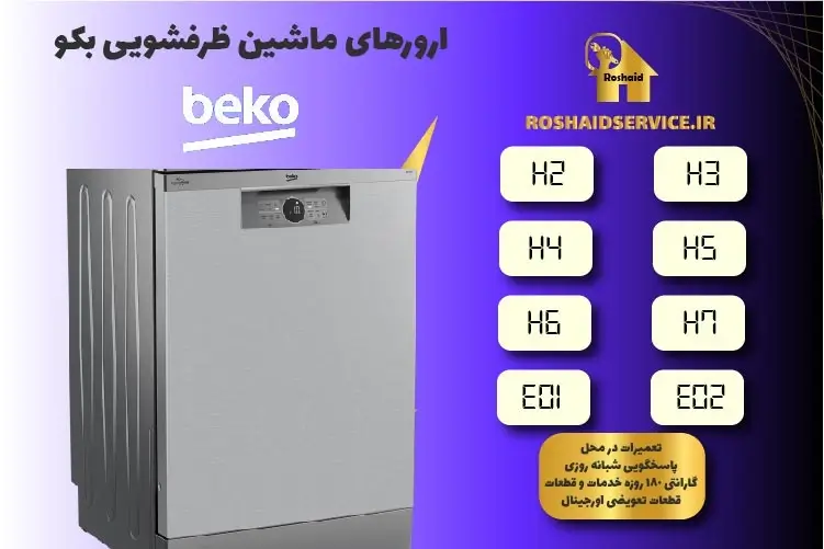 ارورهای ماشین ظرفشویی بکو Beko